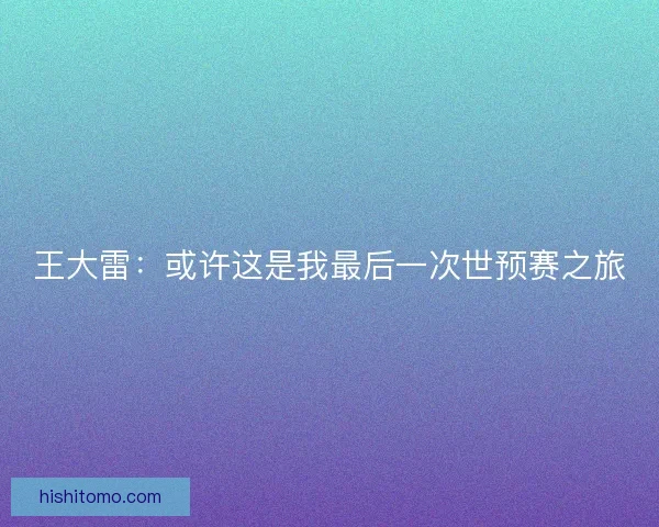 王大雷:或许这是我最后一次世预赛之旅 王大雷:或许这是我最后一次世预赛之旅