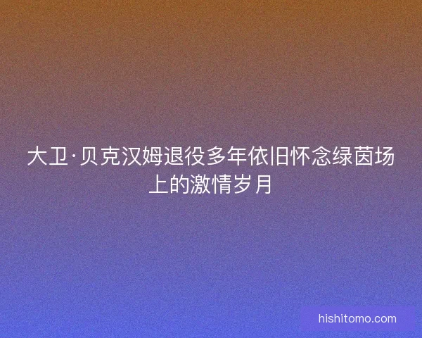 大卫·贝克汉姆退役多年依旧怀念绿茵场上的激情岁月 大卫·贝克汉姆退役多年依旧怀念绿茵场上的激情岁月